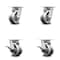 Service Caster 4 Inch Kingpinless V Groove Semi Steel Wheel Swivel Caster Set with 2 Brakes SCC SCC-KP30S420-VGR-2-SLB-2 - alternate 1